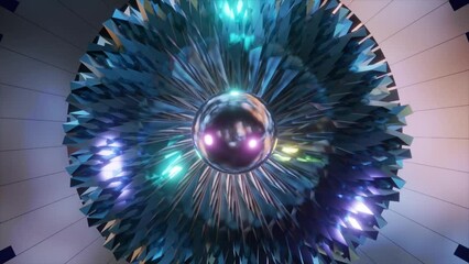 Wall Mural - abstract background 3d animation shiny futuristic composition made of geometric elements transforms 