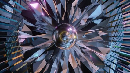 Wall Mural - abstract background 3d animation shiny futuristic composition made of geometric elements transforms 