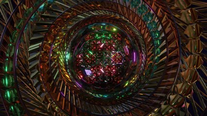Wall Mural - abstract background 3d animation shiny futuristic composition made of geometric elements transforms 
