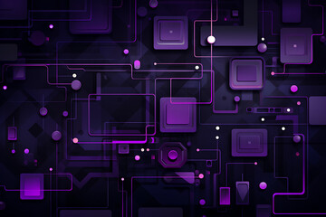 futuristic techscape: abstract purple and black background with flat design, ideal for illustrations