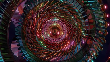 Wall Mural - abstract background 3d animation shiny futuristic composition made of geometric elements transforms 