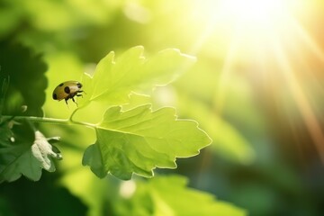 Poster - Wide format background image of fresh juicy green leaves