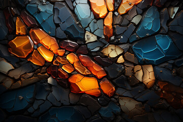 Poster - Beautiful abstract surreal geometric Stone Age hunters concept background. Generative AI technology.