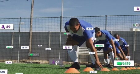 Poster - Animation of social media data processing over diverse footballers on field
