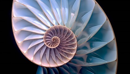 Abstract spiral shape similar to a section of a seashell