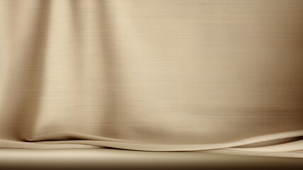 Poster - empty curtains stage light on beige background texture. mock up product display podium with generati