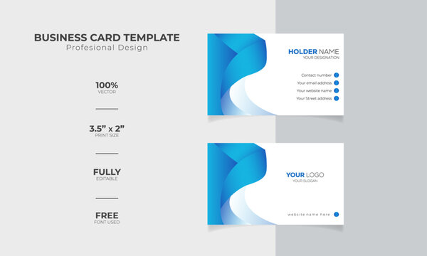 Creative unique, Professional, Luxury, Modern and simple corporate business visiting card design template ideas for personal identity stock illustration