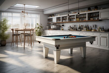 The Pool Table In The Modern Kitchen Interior
