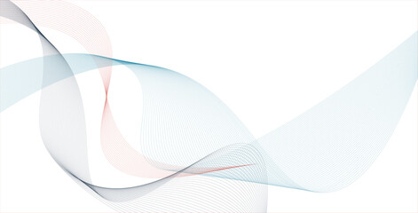 Poster - abstract blue lines background. Creative line art. Vector. Modern smooth wavy lines. Futuristic concept