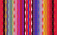 Blanket Stripes Seamless Vector Pattern. Background For Cinco De Mayo Party Decor Or Ethnic Mexican Fabric Pattern With Colorful Stripes. Serape Design.
