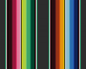 Aufkleber - Blanket stripes seamless vector pattern. Background for Cinco de Mayo party decor or ethnic mexican fabric pattern with colorful stripes. Serape design.