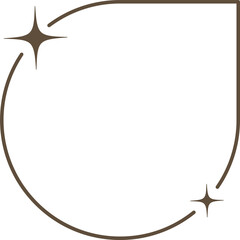Wall Mural - aesthetic frame with stars. minimal y2k outline graphic design with sparkles. abstract arches border