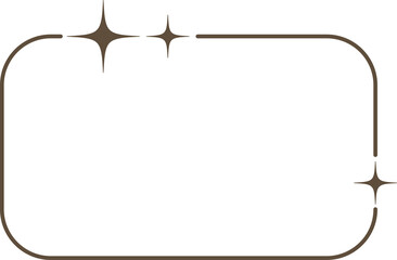 Wall Mural - aesthetic frame with stars. minimal y2k outline graphic design with sparkles. abstract arches border