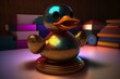 Decorative ducky disco toy. Generative AI