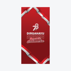 Wall Mural - Vertical indonesia independence day celebration banner or post social media isolated