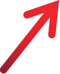 Wall Mural - Red Arrow Up Direction Icon on a Transparent Background, arrow icon Illustration Vector for your web site design