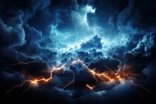 Violent Thunderstorm On A Night In The Middle Of The Ocean