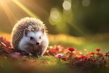 Wall Mural - hedgehog in the forest