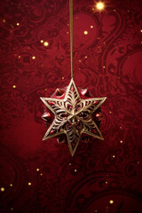 Wall Mural - Christmas background with a maroon ornament. generative ai