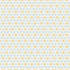 Wall Mural - Vector seamless pattern with simple geometric flowers.