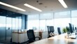 © slumart - Blurred Background of a Light Modern Office with Panoramic Windows and Beautiful Lighting ai generated