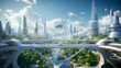 © jxvxnism - A world of the future with cutting-edge technological imagery featuring futuristic architecture, smart cities and sustainable innovation