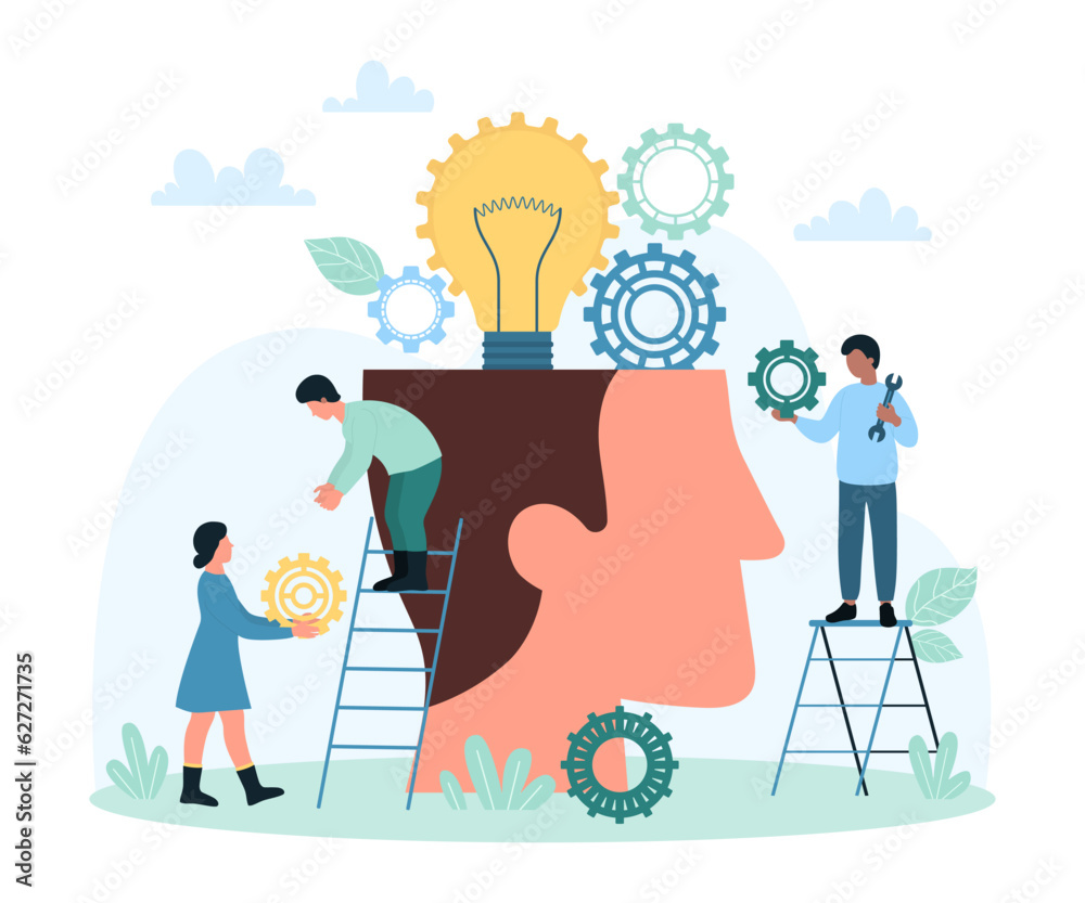 Productive and effective training, intelligence vector illustration ...