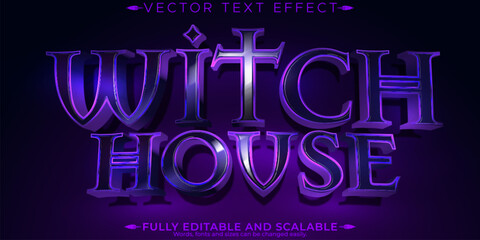 Editable text effect magic, 3d wizard and witch font style