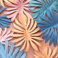 Wall Mural - floral background, paper style Generative AI