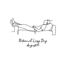 Line Art Of National Lazy Day Good For National Lazy Day Celebrate. Line Art. Illustration.