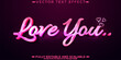 Love you text effect, editable darling and romance text style