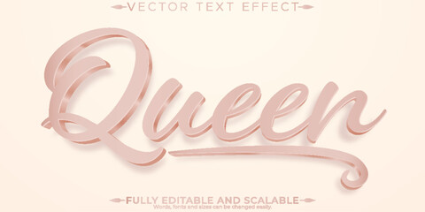 Wall Mural - Queen royal text effect, editable light and soft text style