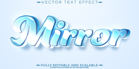 Poster - Mirror text effect, editable glass and shiny text style