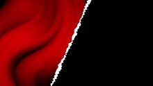 Music Background With Red Twirl Movement With Empty Space On The Right And Torn Paper On The Side