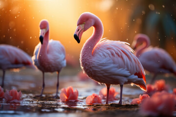 Flamingo, Wildlife Photography, Generative AI