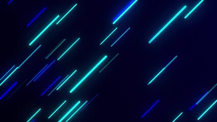 Poster - Blue abstract radial lines geometric background. Data stream. Optical fiber. Movement effect. Technology seamless texture with neon rays and stripes. Print design template with neon lights. 4K