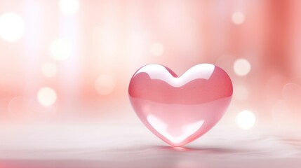 A heart shaped object sitting on top of a table. Digital image. Greeting card.