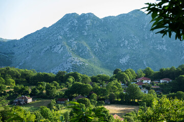 picturesque panoramic scene, rural village