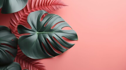 Wall Mural - palm leaves abstract background