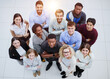 © Katsiaryna - large group of diverse young people looking up hopefully