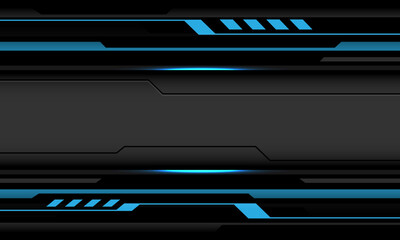 Poster - Abstract blue grey line cyber circuit geometric banner futuristic technology design ultramodern creative background vector