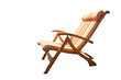 Deck chair on a cruise ship. isolated object, transparent background