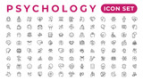 Fototapeta  - Psychology and mental line icons collection.Set of thin line web icon set, simple outline icons collection, Pixel Perfect icons, Simple vector illustration.