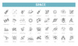 Space Exploration icons Pack. Thin line icon collection. Outline web icon set