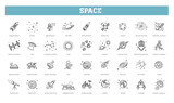 Fototapeta Nowy Jork - Space Exploration icons Pack. Thin line icon collection. Outline web icon set