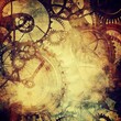Abstract Grunge Retro Clock Gears Background