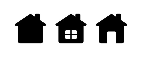 Leinwandbilder - Home icon set. Vector high quality black icons.