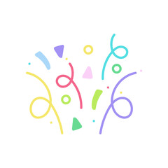 cute party popper isolated confetti explosion firecrackers celebration vector drawing illustration hand drawn style
