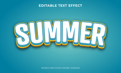 Wall Mural - editable summer text effect template
