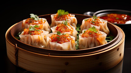 Wall Mural - Dim Sum dumplings. Chinese traditional food.